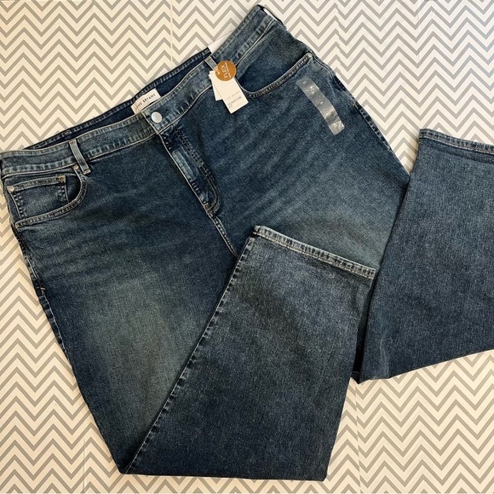 New Lane Bryant Blue Jeans Girlfriend Straight Flex Magic Waistband High Rise 26